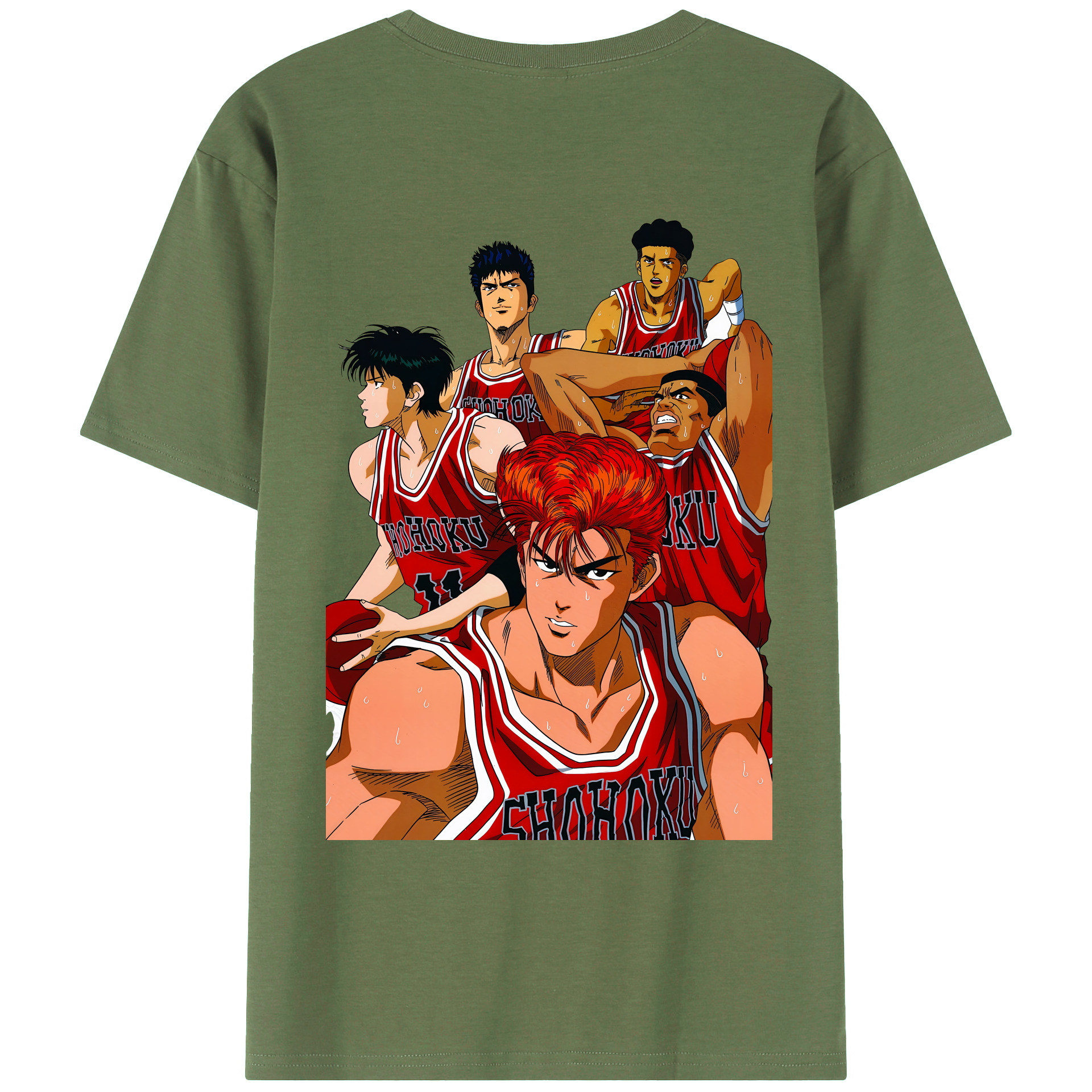 （画像用） SLAM DUNK／スラムダンク 綿100％ メンズ半袖Tシャツ（バックプリント） 通気性